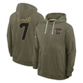 CAdoa H.Texans #7 CJ Stroud Player Olive Salute to Service Pullover Hoodies Limited Stitched Jerseys