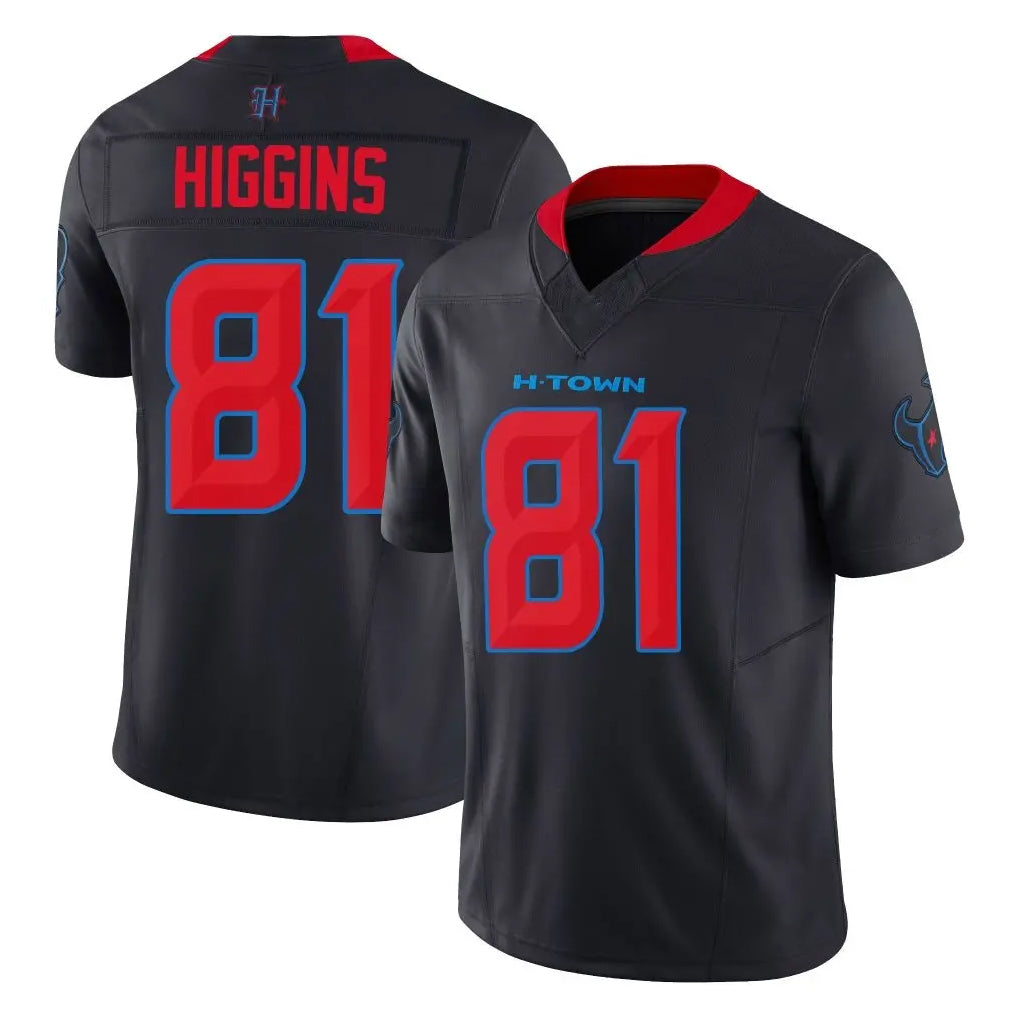 CAdoa H.Texans #81 Jayden Higgins Player Navy Limited 2nd Alternate Vapor F.U.S.E. Home Game Stitched Jerseys