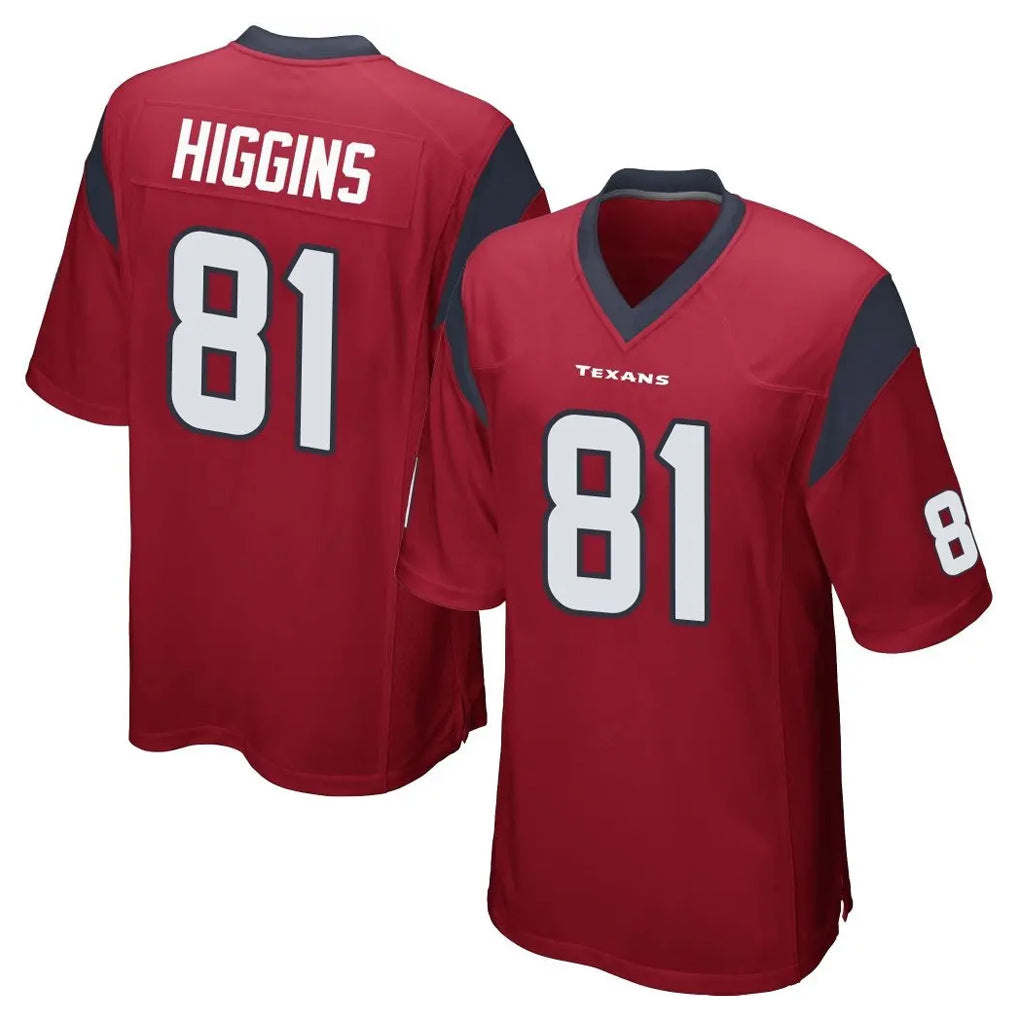CAdoa H.Texans #81 Jayden Higgins Player Red Home Game Stitched Jerseys