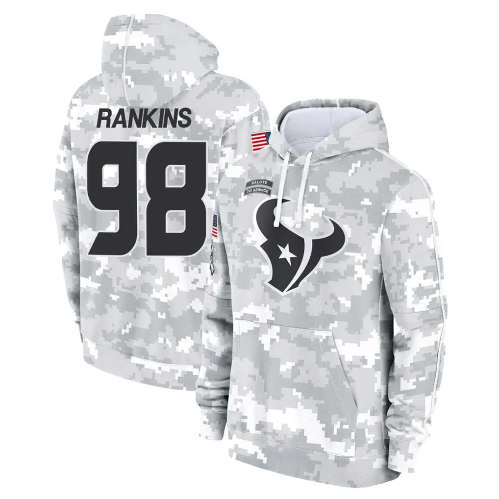 CAdoa H.Texans #98 Sheldon Rankins Player Arctic Camo Salute to Service Hoodies Limited Game Stitched Jerseys