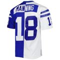 CAdoa IN.Colts #18 Peyton Manning Mitchell & Ness Royal White 1998 Split Legacy Replica Stitched Puhic Jersey
