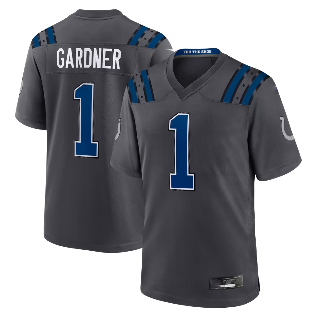 CAdoa IN.Colts #1 Sauce Gardner Anthracite 2026 Rivalries Collection Game Stitched Jerseys