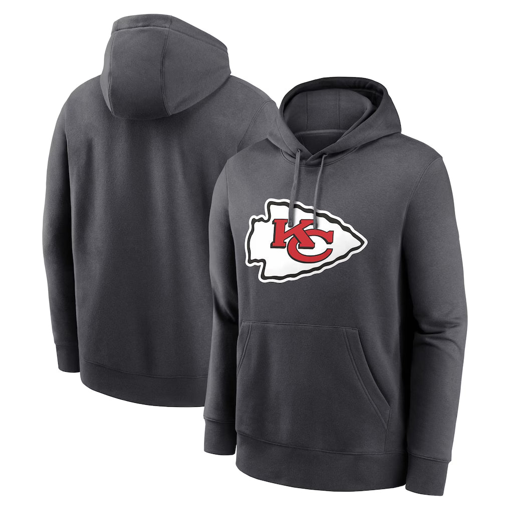 CAdoa KC.Chiefs Gray LoGo Pullover Hoodies Limited Blank Player Stitched Jerseys