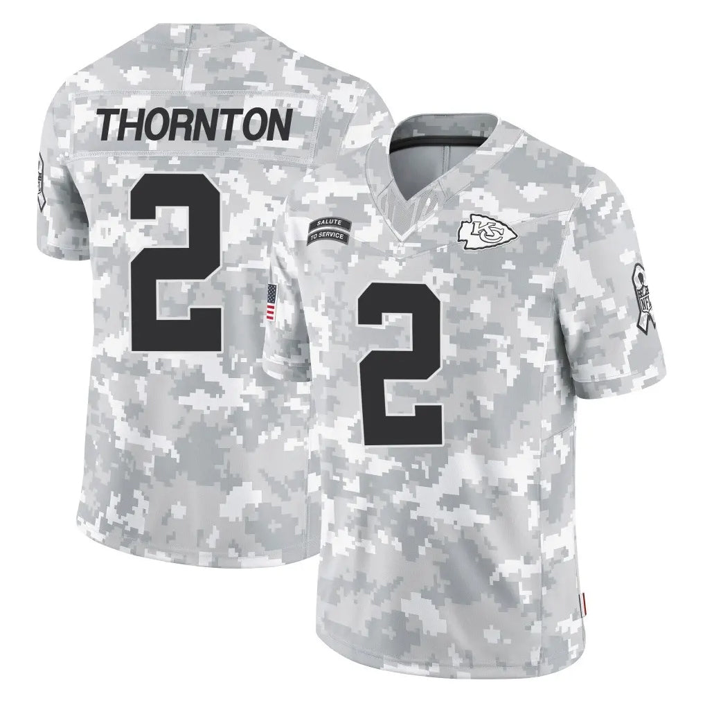 CAdoa KC.Chiefs #2 Tyquan Thornton Player Arctic Camo Salute To Service Limited Game Stitched Jerseys