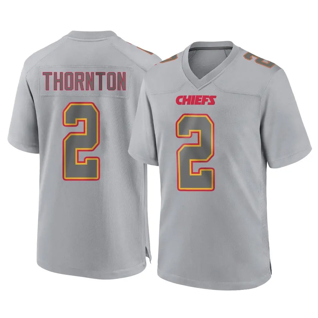 CAdoa KC.Chiefs #2 Tyquan Thornton Player Gray Atmosphere Fashion Game Stitched Jerseys