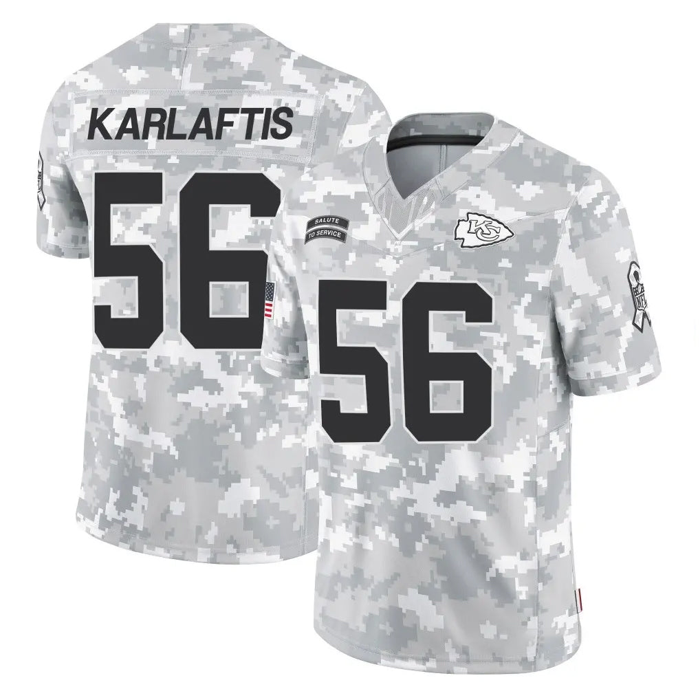 CAdoa KC.Chiefs #56 George Karlaftis Player Arctic Camo Salute To Service Limited Game Stitched Jerseys