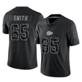 CAdoa KC.Chiefs #65 Trey Smith Player Black Limited Reflective Game Stitched Jerseys