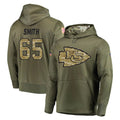 CAdoa KC.Chiefs #65 Trey Smith Player Olive Salute to Service Pullover Hoodies Home Game Stitched Jerseys