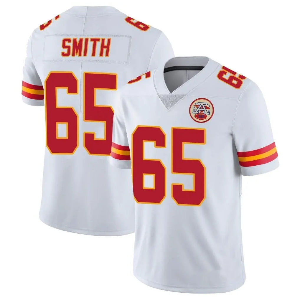 CAdoa KC.Chiefs #65 Trey Smith Player White Limited Vapor Untouchable Home Game Stitched Jerseys