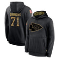 CAdoa KC.Chiefs #71 Josh Simmons Player Black Salute to Service Hoodies Limited Game Stitched Jerseys