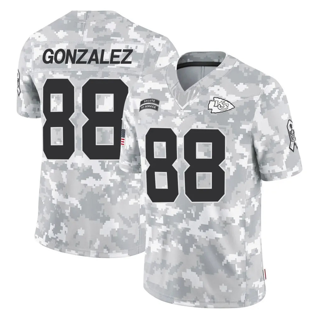 CAdoa KC.Chiefs #88 Tony Gonzalez Player Arctic Camo Salute To Service Limited Game Stitched Jerseys