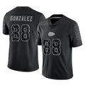 CAdoa KC.Chiefs #88 Tony Gonzalez Player Black Limited Reflective Game Stitched Jerseys