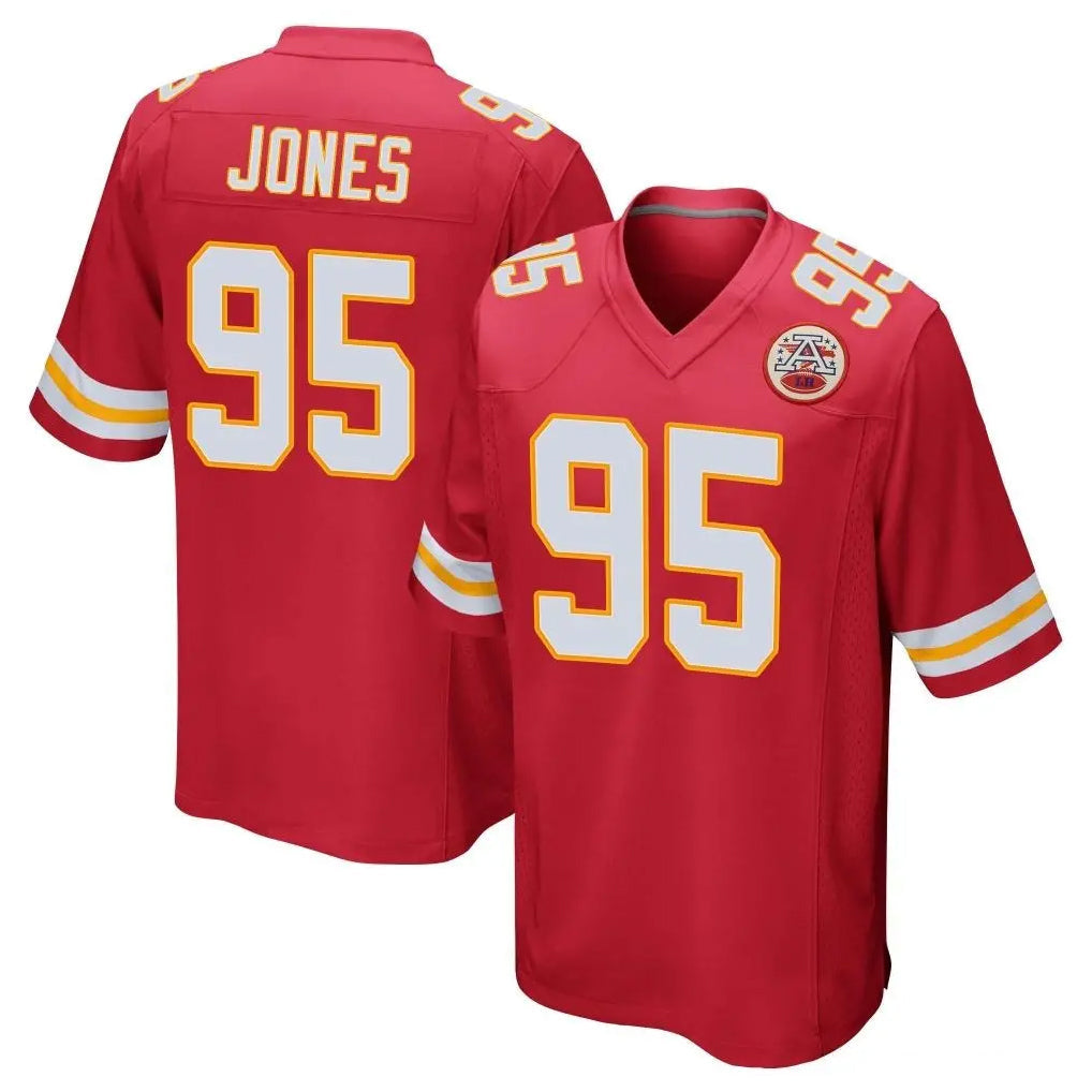 CAdoa KC.Chiefs #95 Chris Jones Player Red Home Game Stitched Jerseys