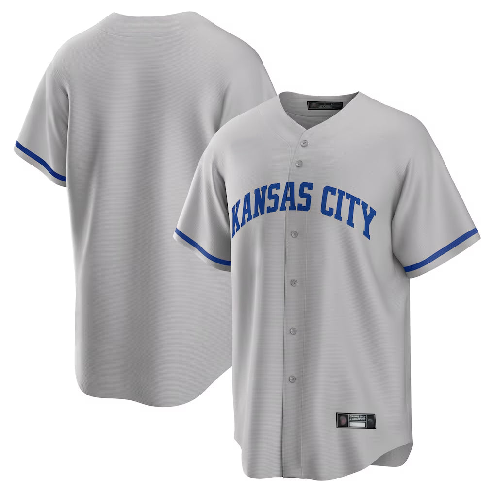 CAdoa KC.Royals Gray Game Home Blank Player Stitched Jerseys