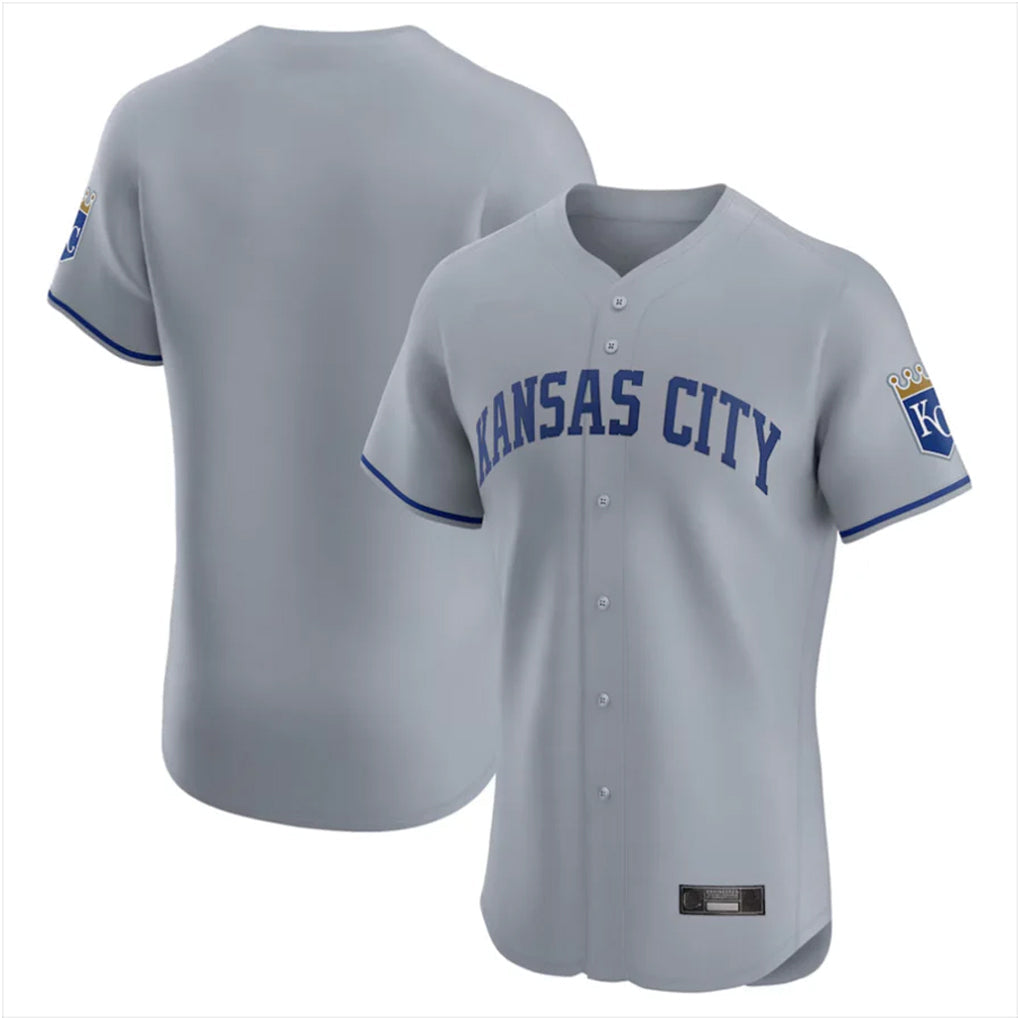 CAdoa KC.Royals Gray Limited Elite Home Blank Player Stitched Jerseys