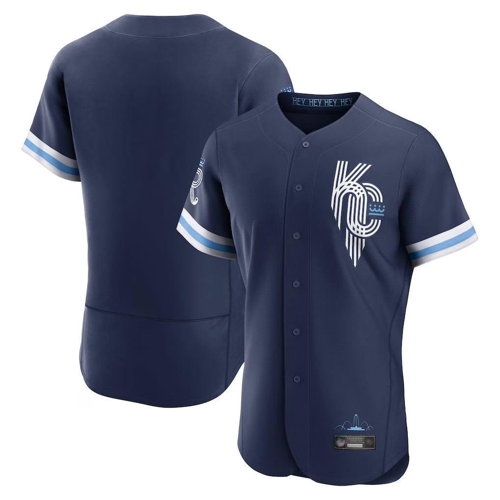CAdoa KC.Royals Navy City Connect Limited Elite Home Blank Player Stitched Jerseys
