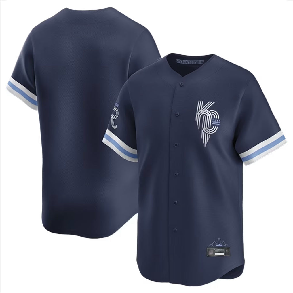 CAdoa KC.Royals Navy City Connect Limited Home Blank Player Stitched Jerseys