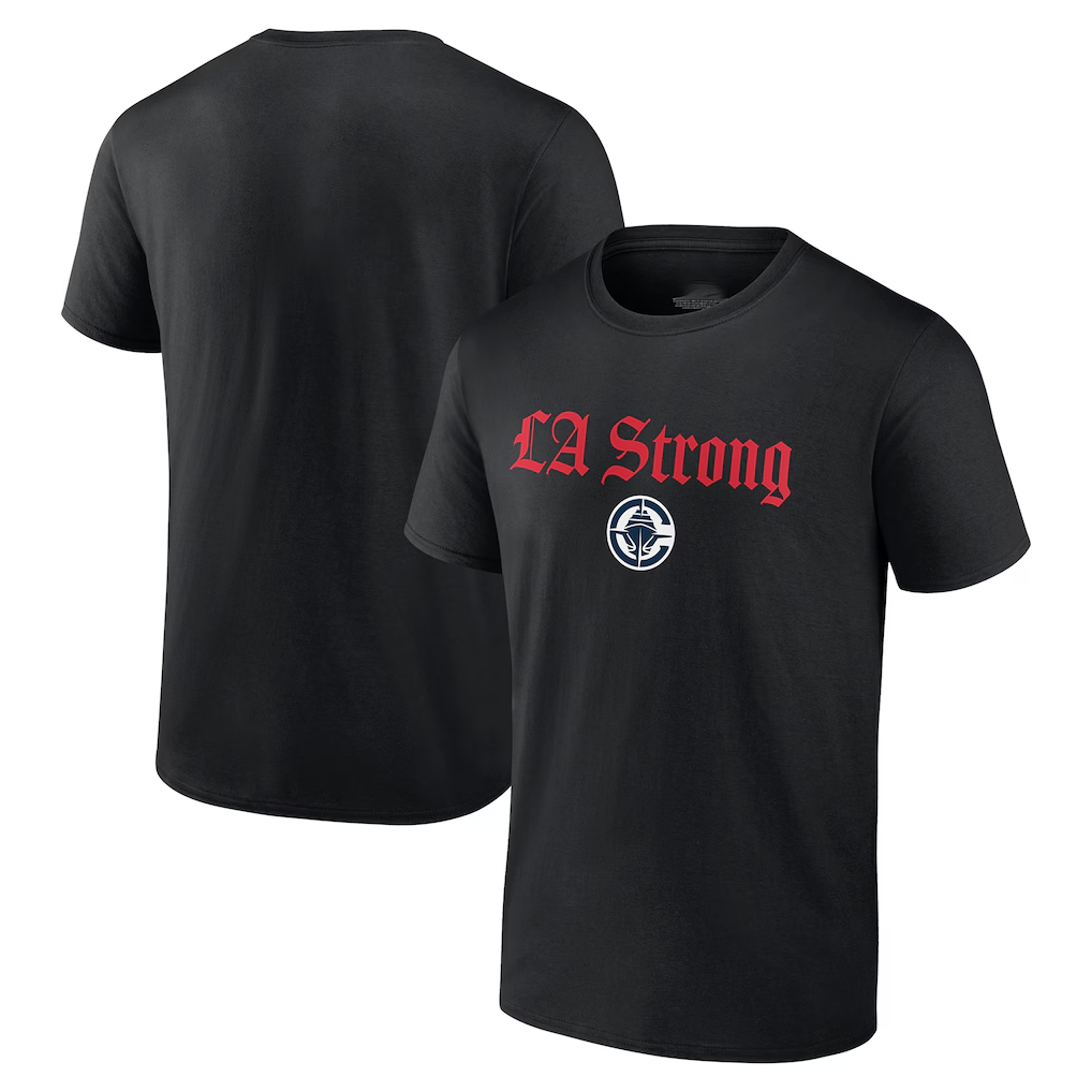 CAdoa LA.Clippers Black LA Strong T-Shirt Stitched Jerseys
