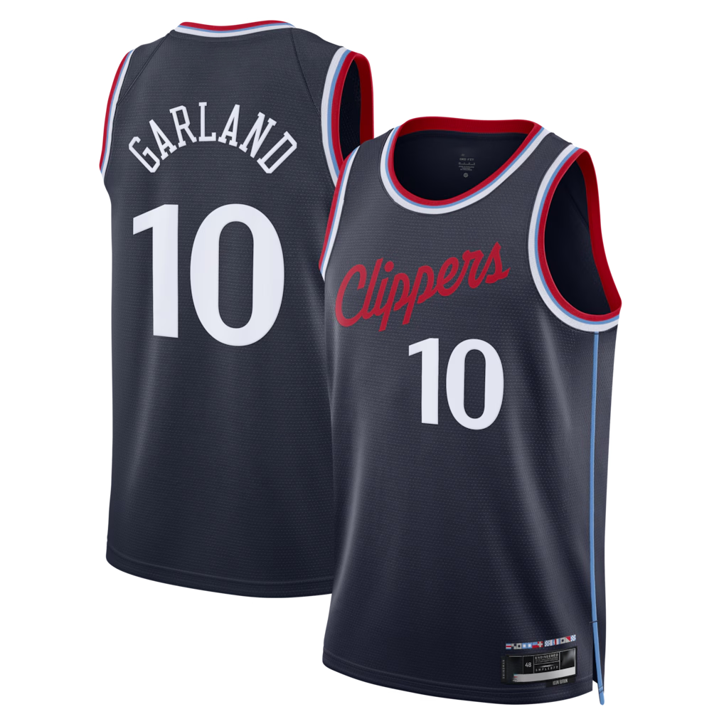 CAdoa LA.Clippers #10 Darius Garland Navy Swingman Stitched Jerseys- Icon Edition