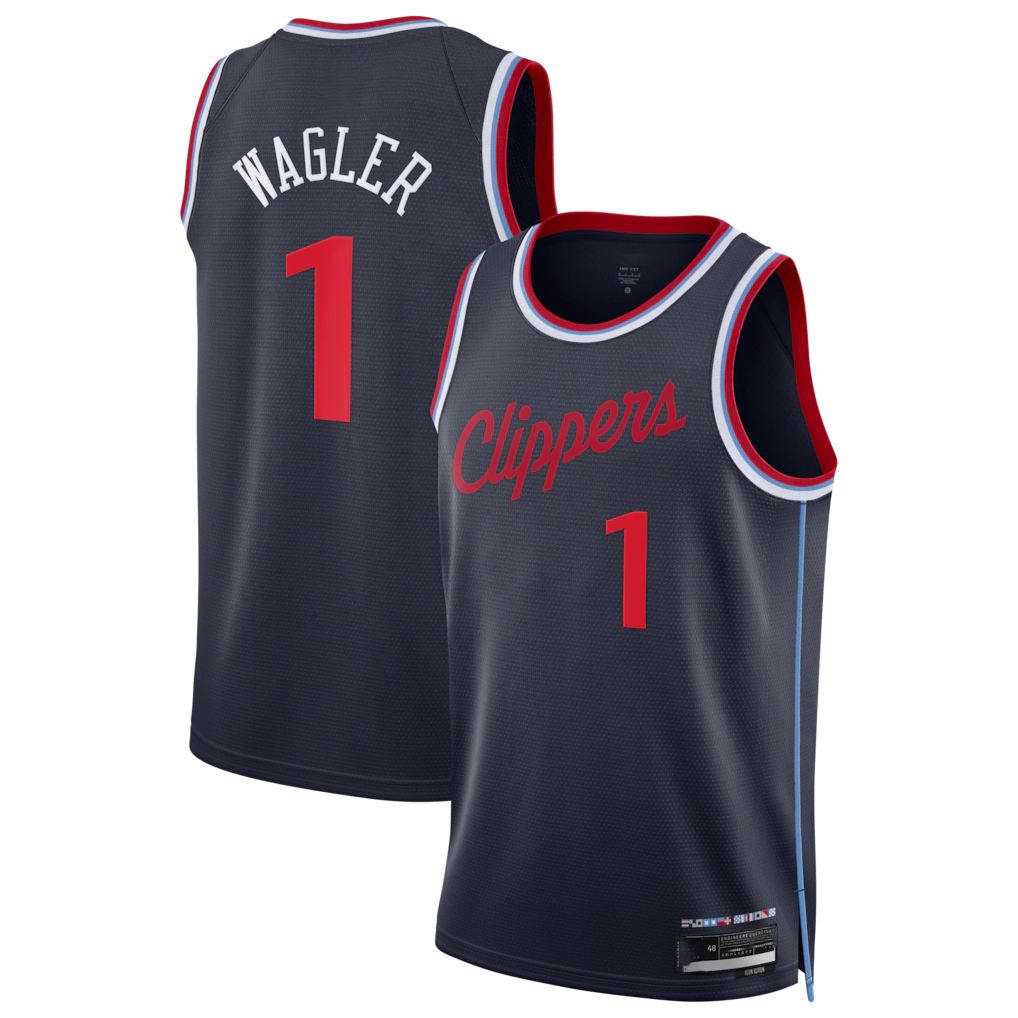 CAdoa LA.Clippers #1 Keaton Wagler Navy Swingman Stitched Jerseys - Icon Edition
