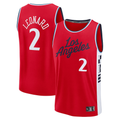 CAdoa LA.Clippers #2 Kawhi Leonard Red Fast Break Replica Player Stitched Jerseys- Statement Edition
