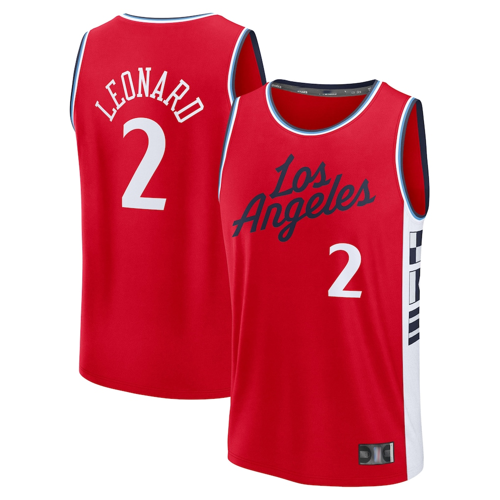 CAdoa LA.Clippers #2 Kawhi Leonard Red Fast Break Replica Player Stitched Jerseys- Statement Edition