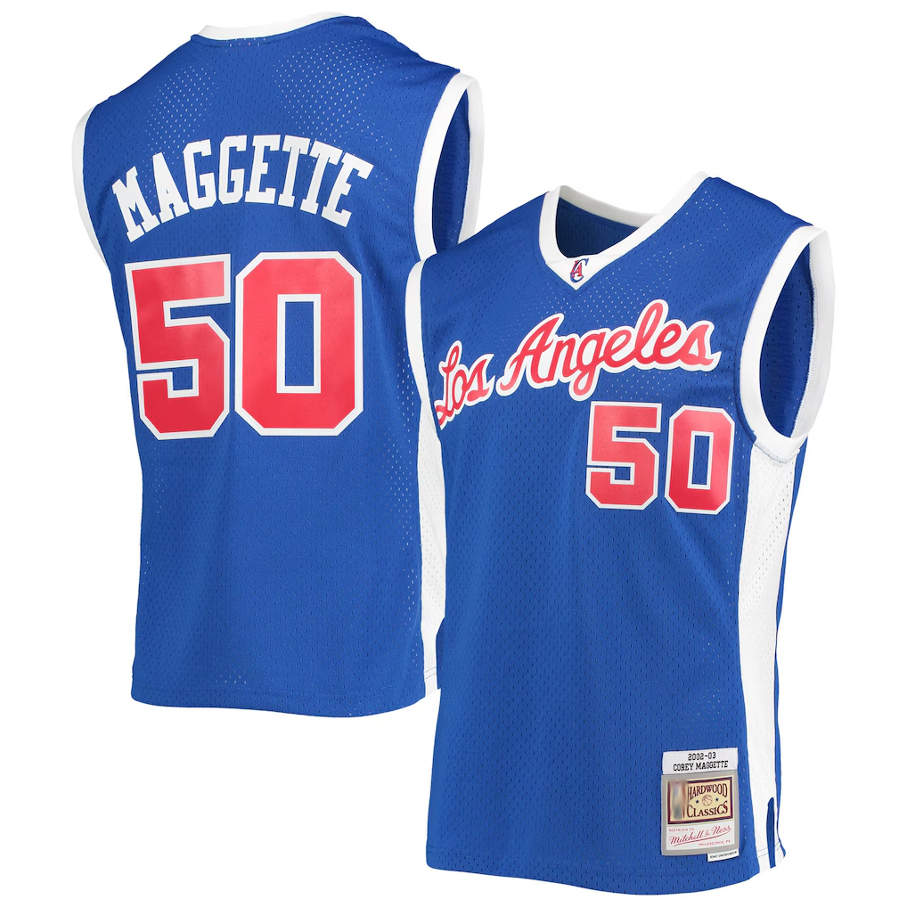 CAdoa LA.Clippers #50 Corey Maggette Mitchell & Ness Royal 2002-2003 Hardwood Classics Swingman Stitched Jerseys