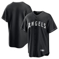 CAdoa LA.Angels Black Lights Out Fashion T-shirt Blank Player Stitched Jerseys