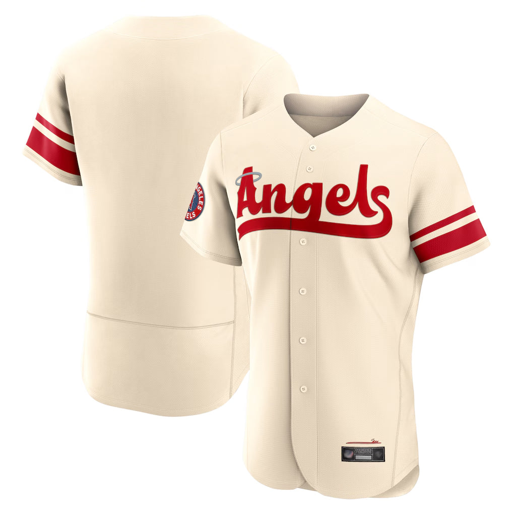 CAdoa LA.Angels Cream City Connect Limited ELite Home Blank Player Stitched Jerseys