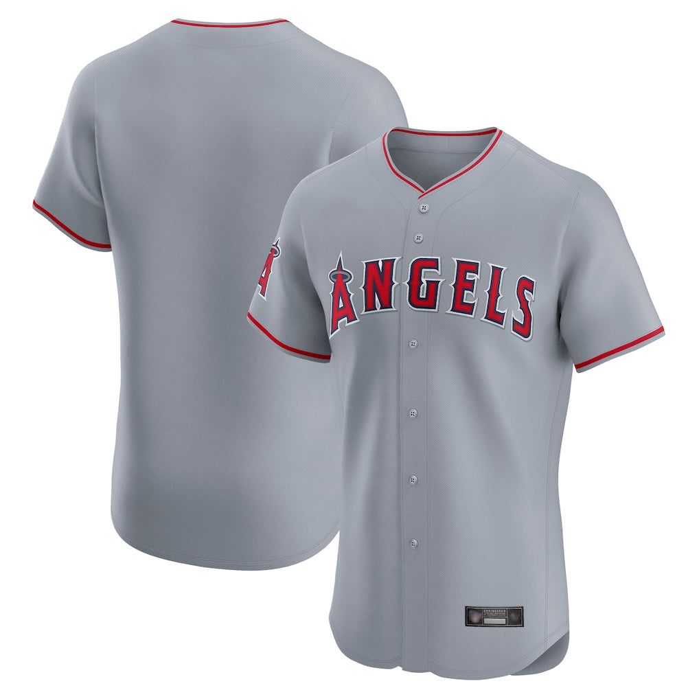CAdoa LA.Angels Gray Home Limited Elite Blank Player Stitched Jerseys