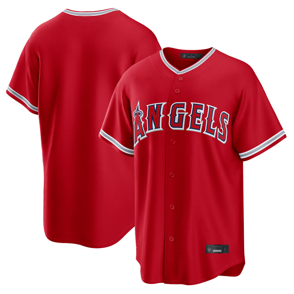CAdoa LA.Angels Red Home Game Blank Player Stitched Jerseys