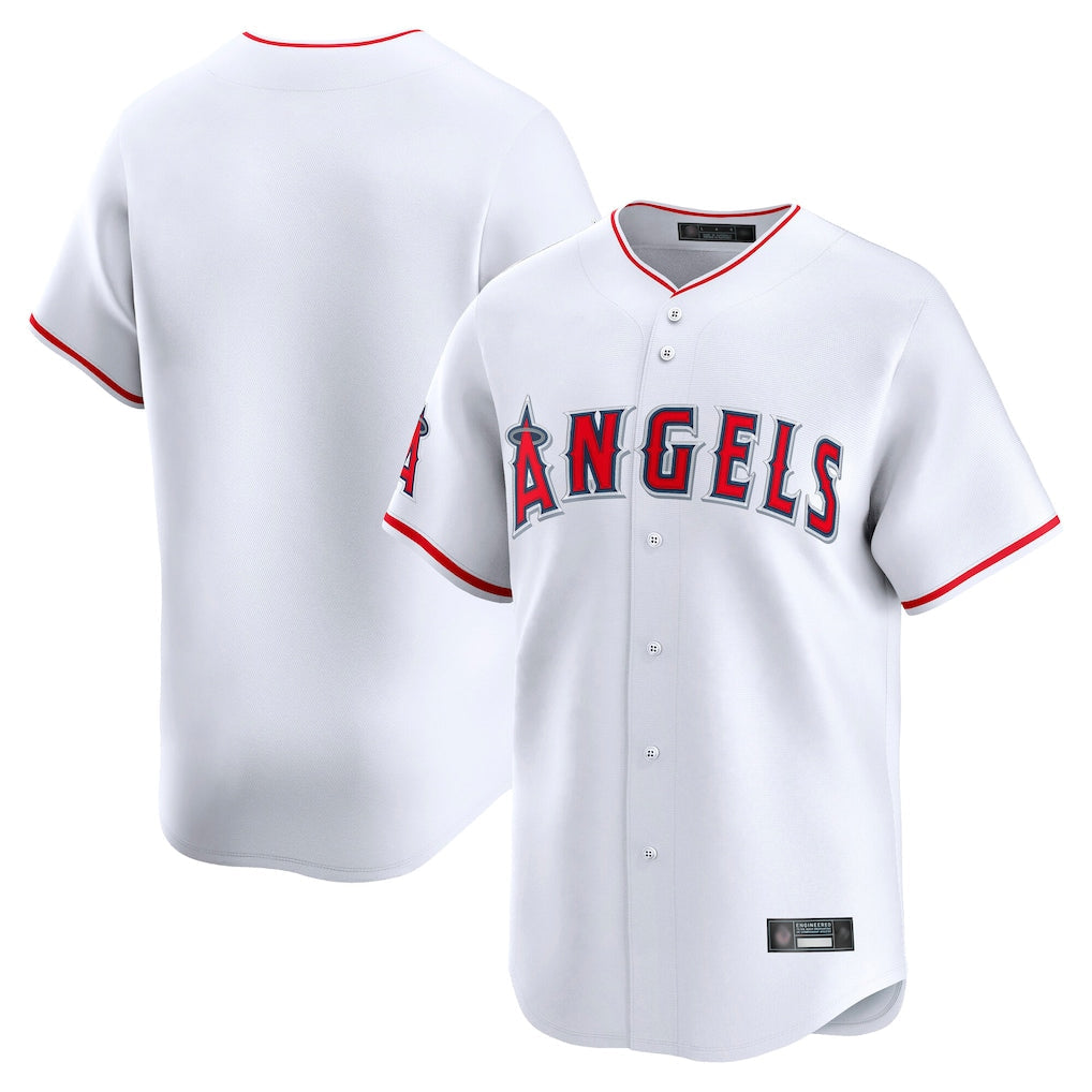 CAdoa LA.Angels White Limited Home Blank Player Stitched Jerseys