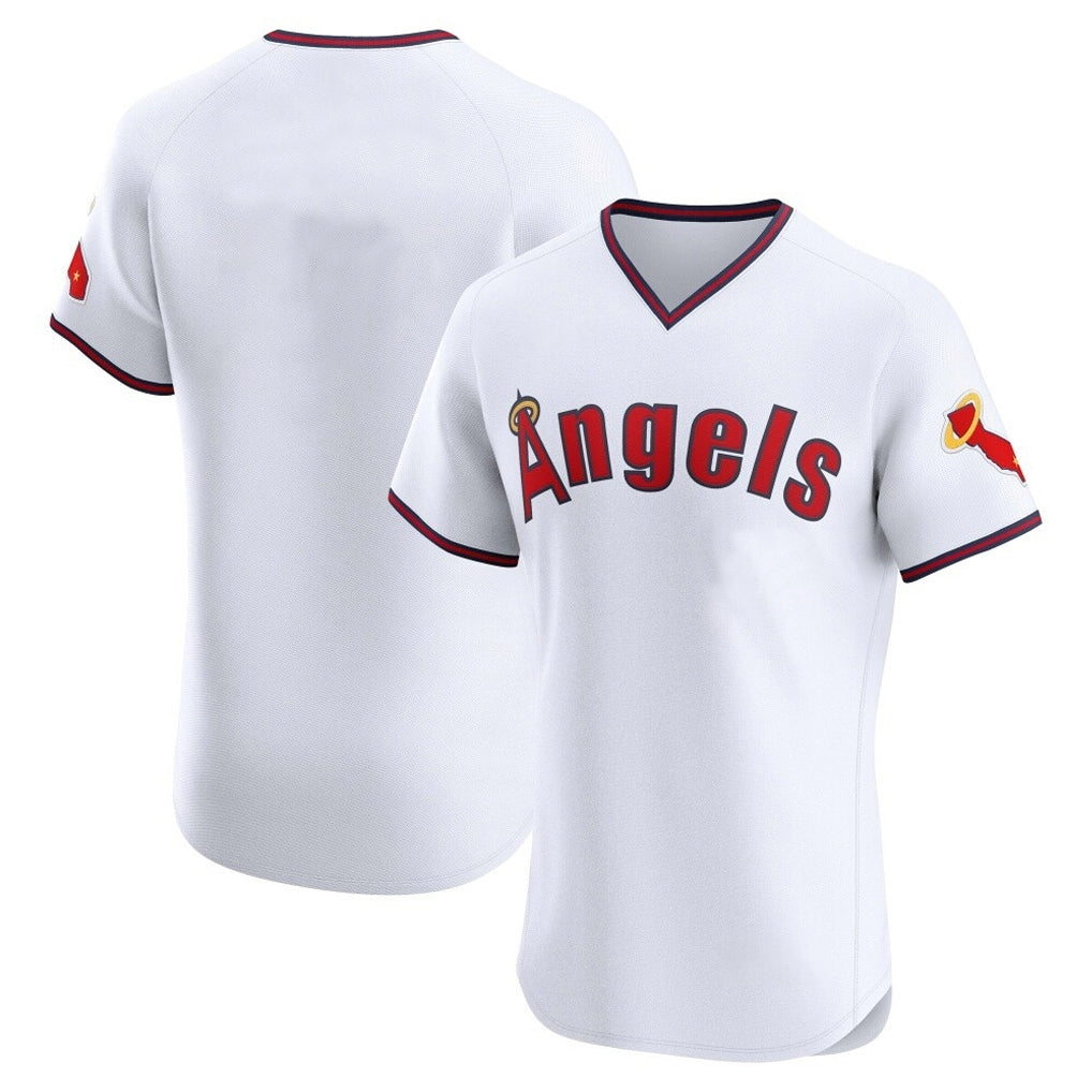 CAdoa LA.Angels White T-shirt Home Limited Elite Blank Player Stitched Jerseys