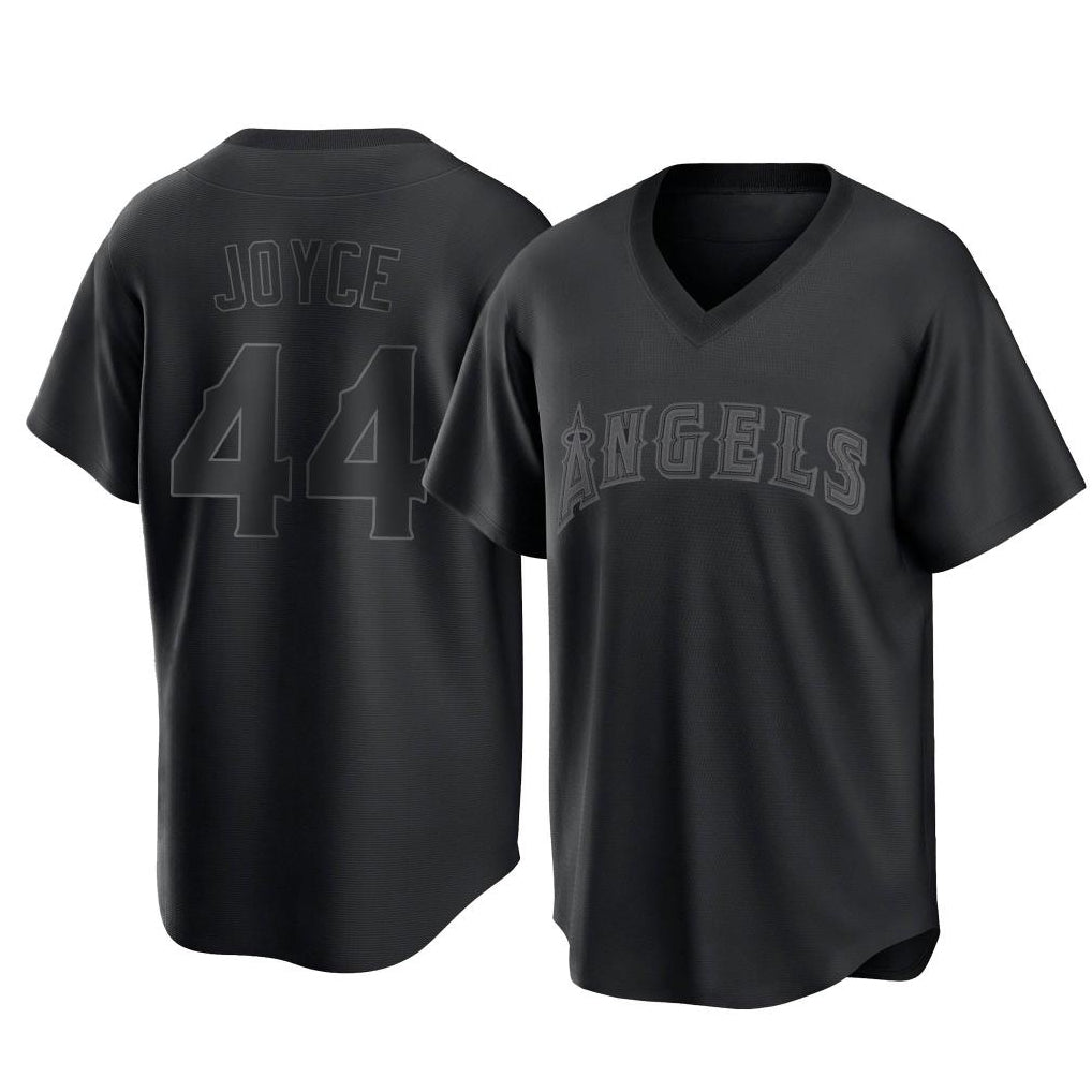 CAdoa LA.Angels #44 Ben Joyce Player Black Pitch Fashion T-shirt Stitched Jerseys