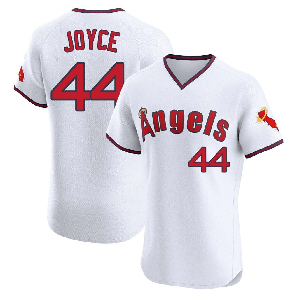 CAdoa LA.Angels #44 Ben Joyce Player White T-shirt Home Limited Elite Stitched Jerseys