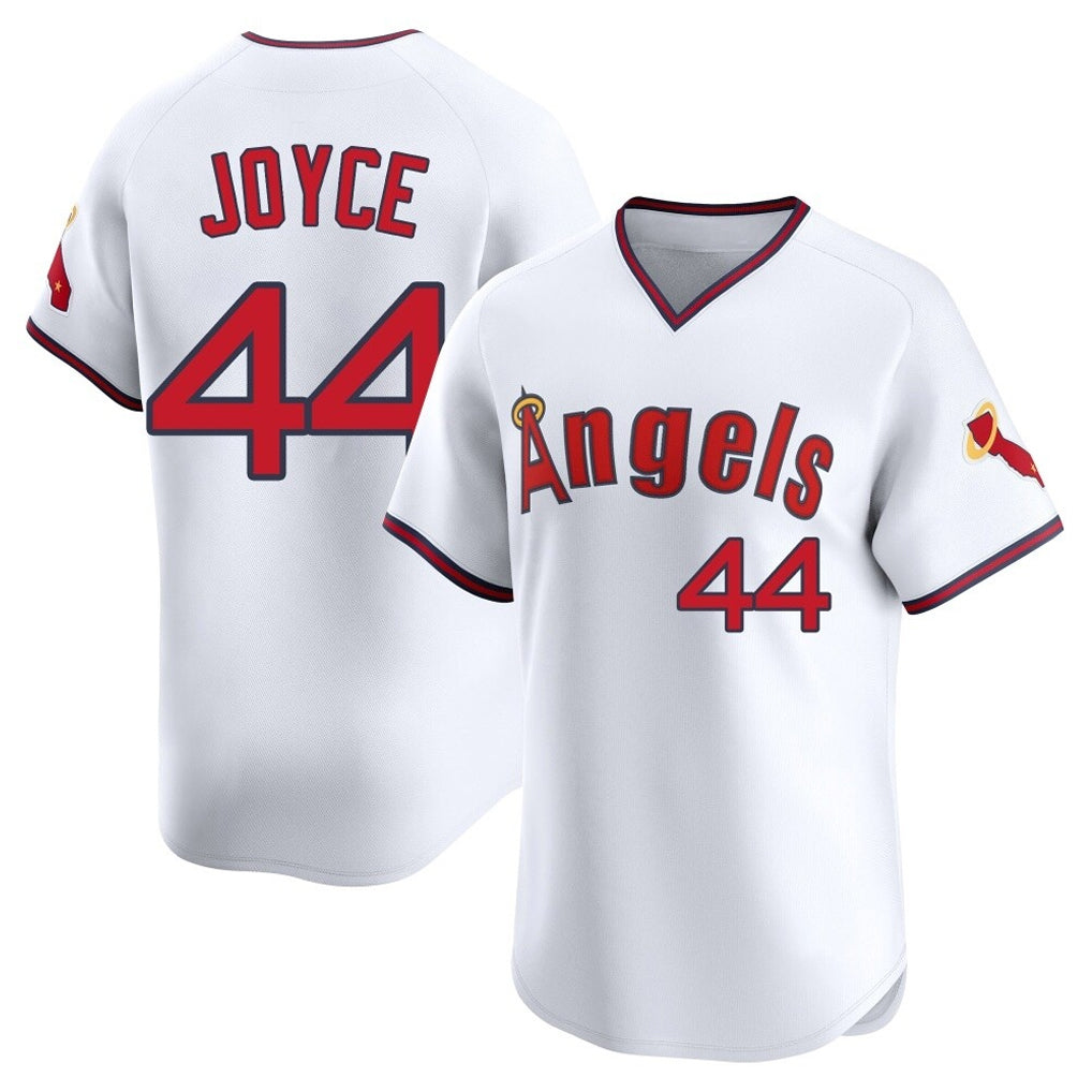 CAdoa LA.Angels #44 Ben Joyce Player White T-shirt Home Limited Stitched Jerseys