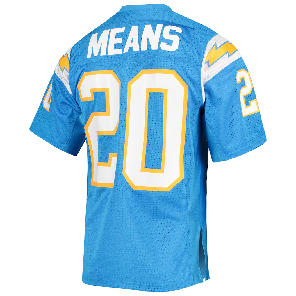 CAdoa LA.Chargers 1994 #20 Natrone Means Mitchell & Ness Powder Blue Authentic Throwback Retired Player Jersey
