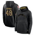 CAdoa LA.Chargers #48 Bud Dupree Player Black Salute to Service Hoodies Limited Game Stitched Jerseys