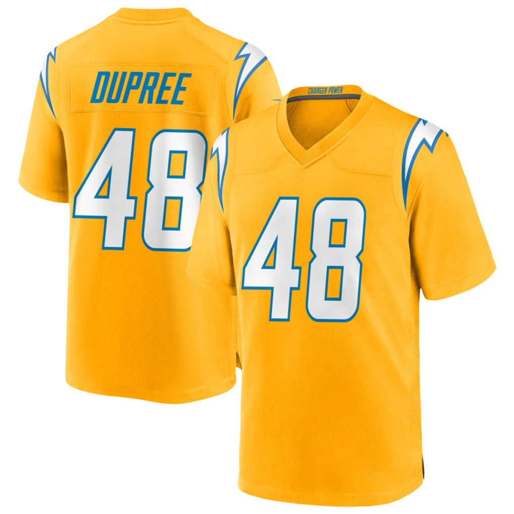 CAdoa LA.Chargers #48 Bud Dupree Player Gold Home Game Stitched Jerseys