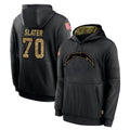 CAdoa LA.Chargers #70 Rashawn Slater Player Black Salute to Service Hoodies Limited Game Stitched Jerseys