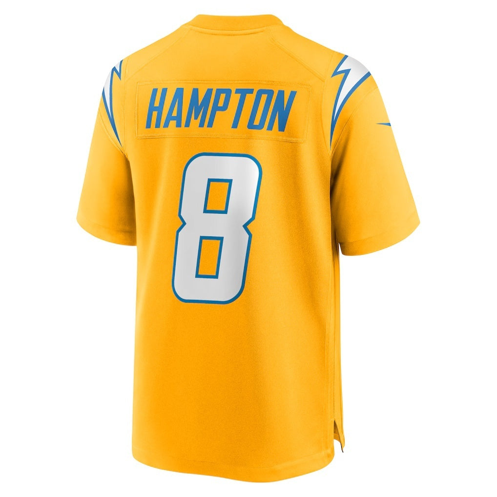CAdoa LA.Chargers #8 Omarion Hampton Gold Alternate Charger Power Game Player Stitched Jerseys
