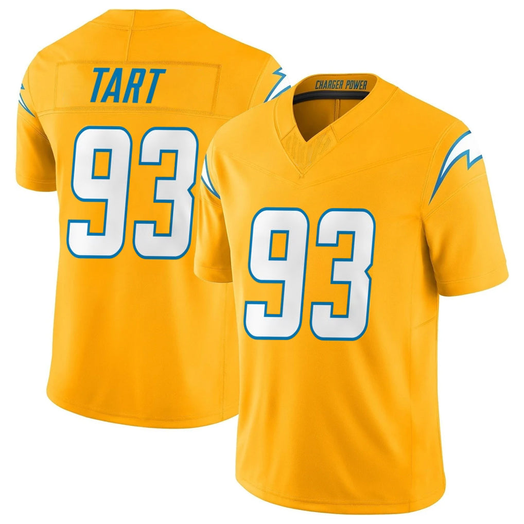 CAdoa LA.Chargers #93 Teair Tart Player Gold Limited Vapor F.U.S.E. Home Game Stitched Jerseys