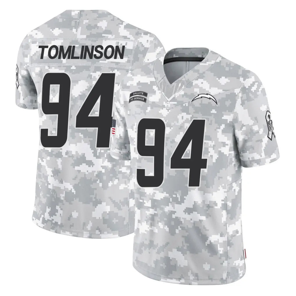 CAdoa LA.Chargers #94 Dalvin Tomlinson Player Arctic Camo Salute To Service Limited Game Stitched Jerseys