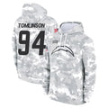 CAdoa LA.Chargers #94 Dalvin Tomlinson Player Arctic Camo Salute to Service Hoodies Limited Game Stitched Jerseys