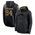 CAdoa LA.Chargers #94 Dalvin Tomlinson Player Black Salute to Service Hoodies Limited Game Stitched Jerseys