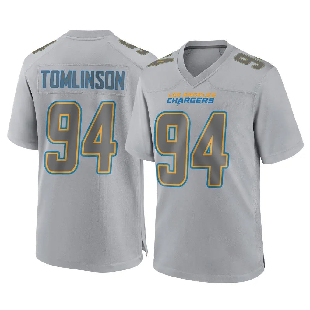 CAdoa LA.Chargers #94 Dalvin Tomlinson Player Gray Atmosphere Fashion Home Game Stitched Jerseys
