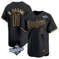 CAdoa LA.Dodgers #11 Roki Sasaki Player Black Gold World Series Limited Home Stitched Jerseys