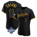 CAdoa LA.Dodgers #11 Roki Sasaki Player Black World Series Meet Snake Skin City Limited Elite Home Stitched Jerseys