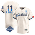 CAdoa LA.Dodgers #11 Roki Sasaki Player Cream World Series Meet City Connect Limited Home Stitched Jerseys
