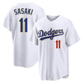 CAdoa LA.Dodgers #11 Roki Sasaki Player Gold White 2026 Collection Stadium Limited Stitched Jerseys